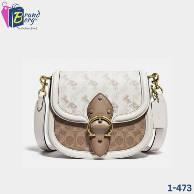 C.O.A.C.H Beat Saddle Bag In Horse And Carriage Print With Detachable Strap for Shoulder/Crossbody Wear