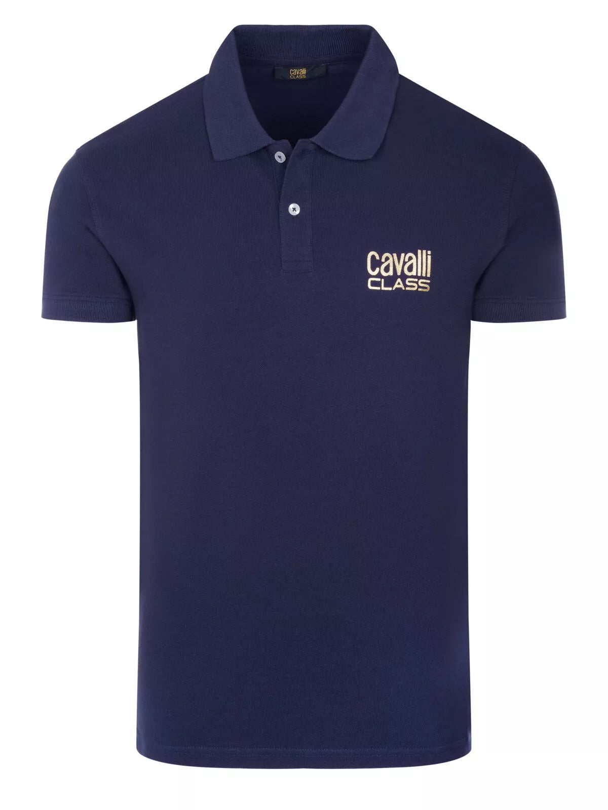 C.a.V-A.L.L.I C.L.A.S.S Dark Blue short sleeve polo with lettering "C.a.v.a.l.l.i C.l.a.s.s"