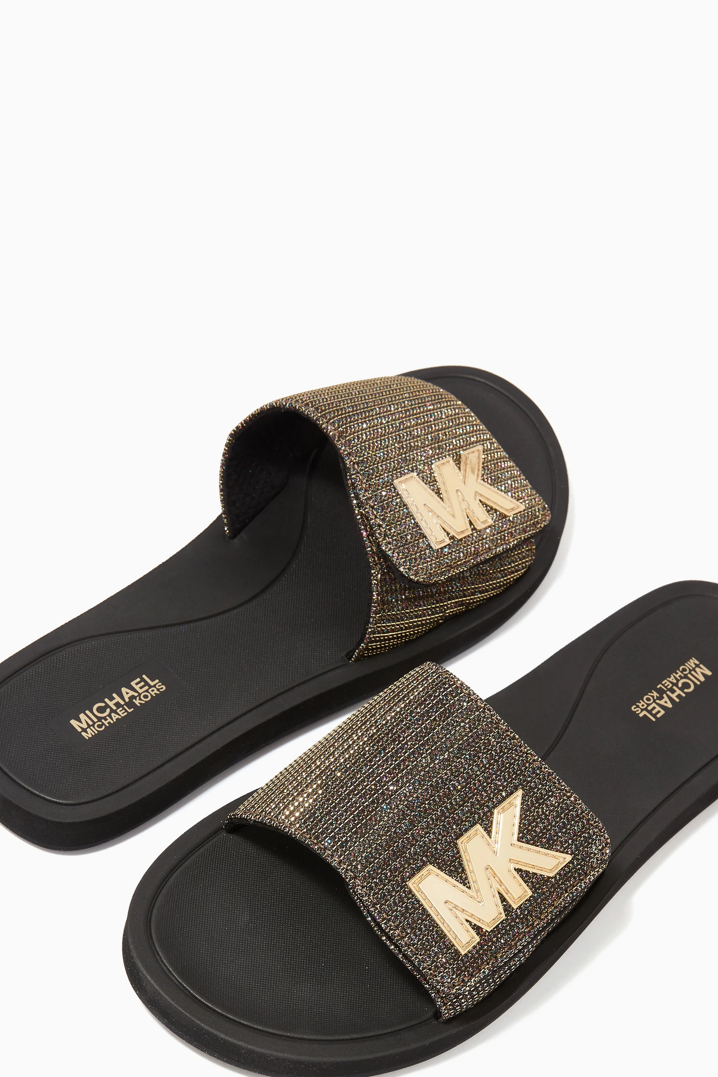 M.i.c.h.a.e.l K.o.r.s Logo Chain Mesh Slide