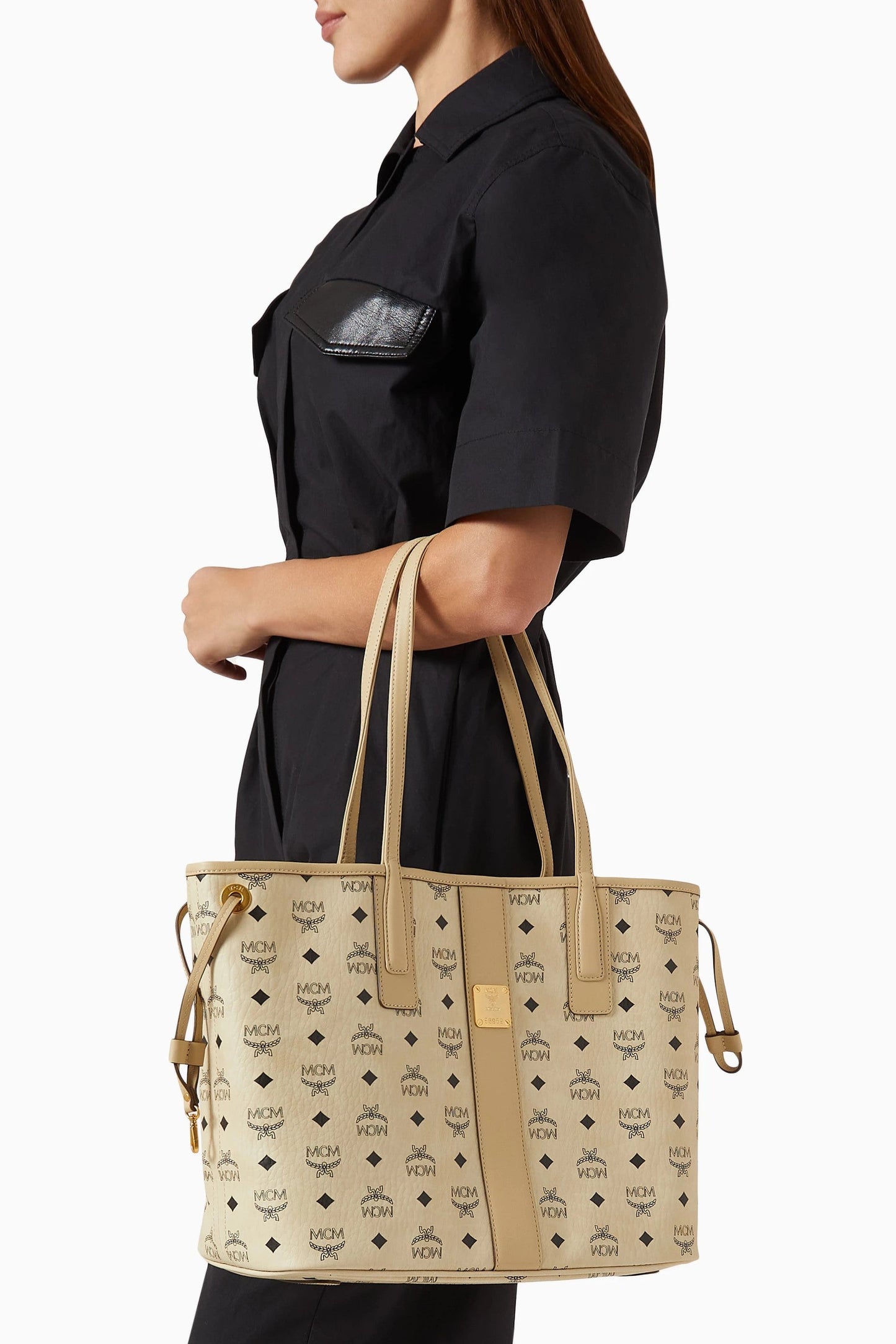 M.C.M Visetos Medium Liz Reversible Shopper Tote Bag