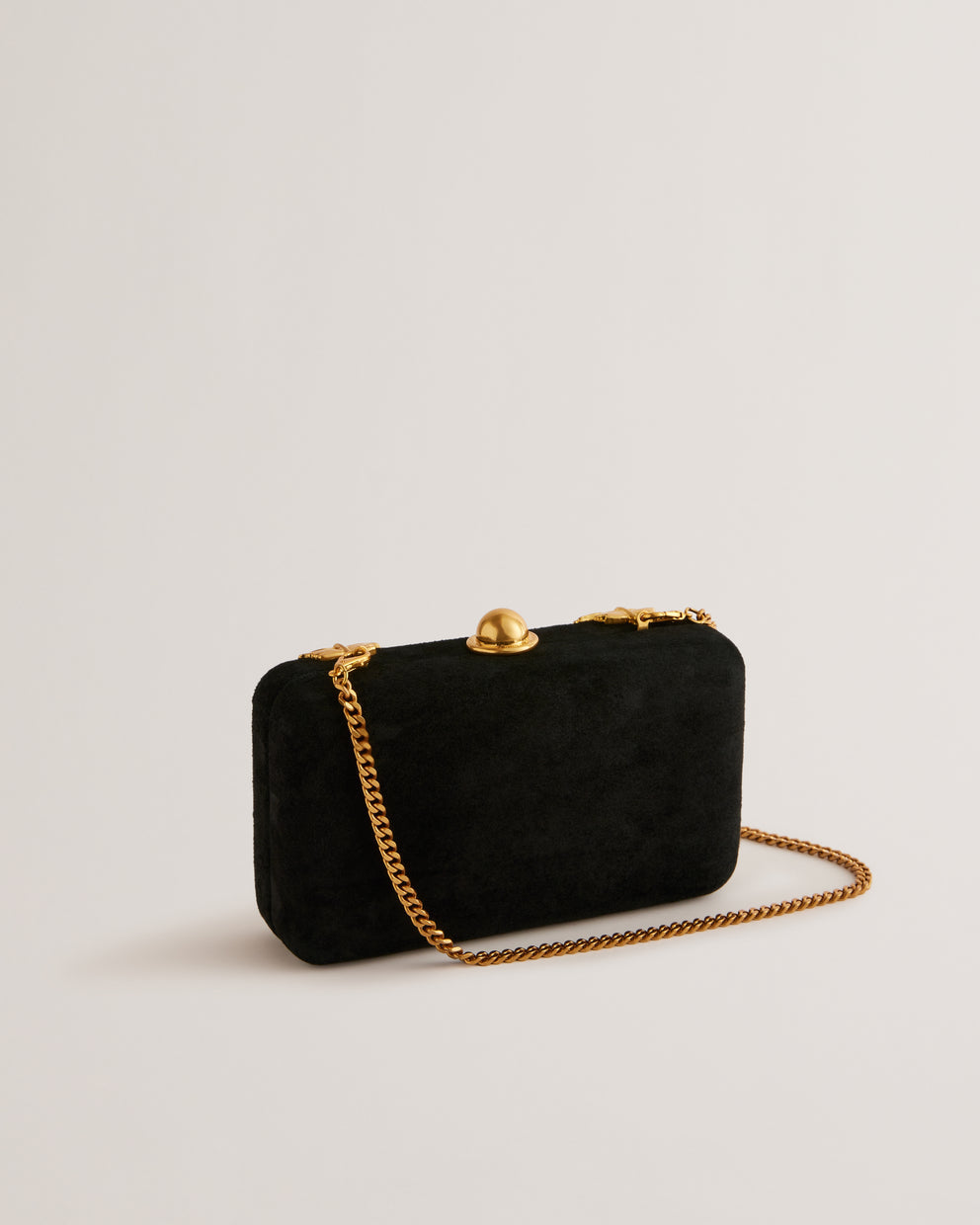 T.E.D B.A.K.E.R Leefi Leaf Detail Hardcase Clutch Bag Black