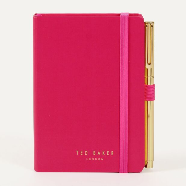 T.E.D B.A.K.E.R WHINNS Pink Saffiano Textured A6 Notebook