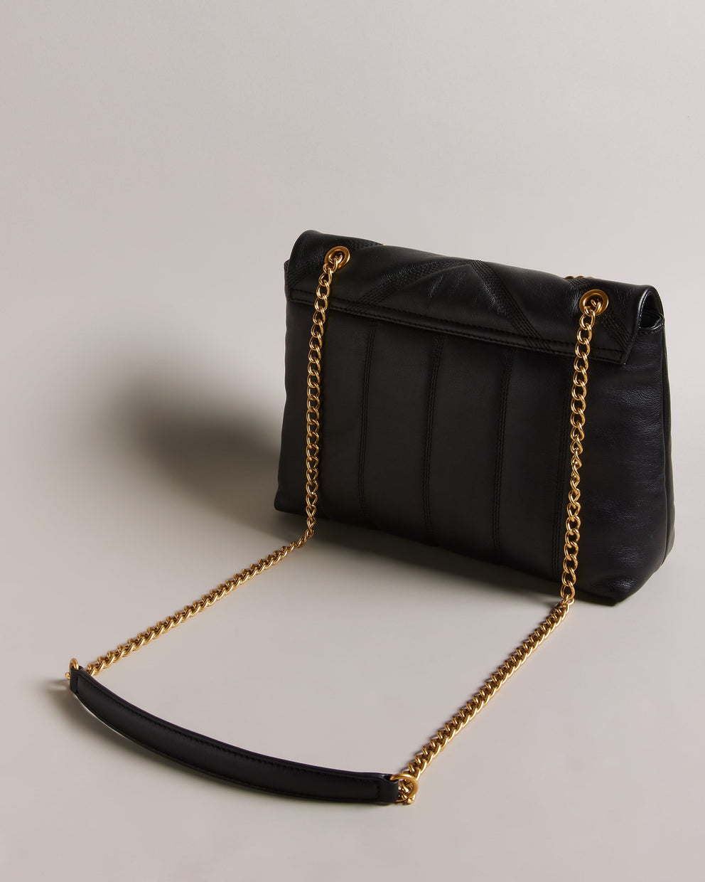 T.E.D B.A.K.E.R Ayasie Quilted Large Twist Lock Xbody Black