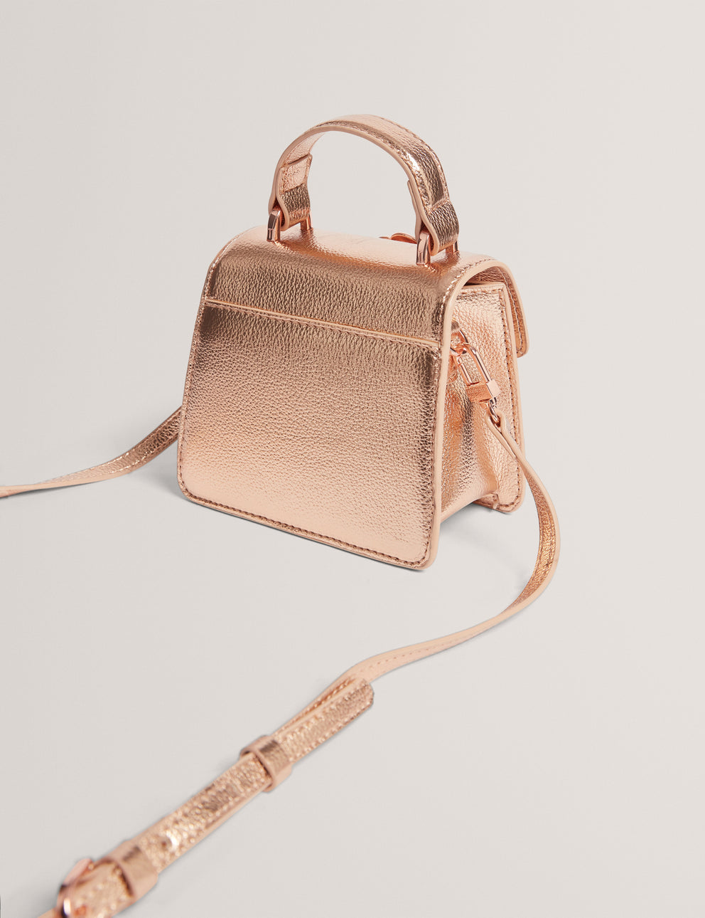 T.E.D B.A.K.E.R Rosami Rose Detail Mini Metallic Top Handle Bag Rosegd