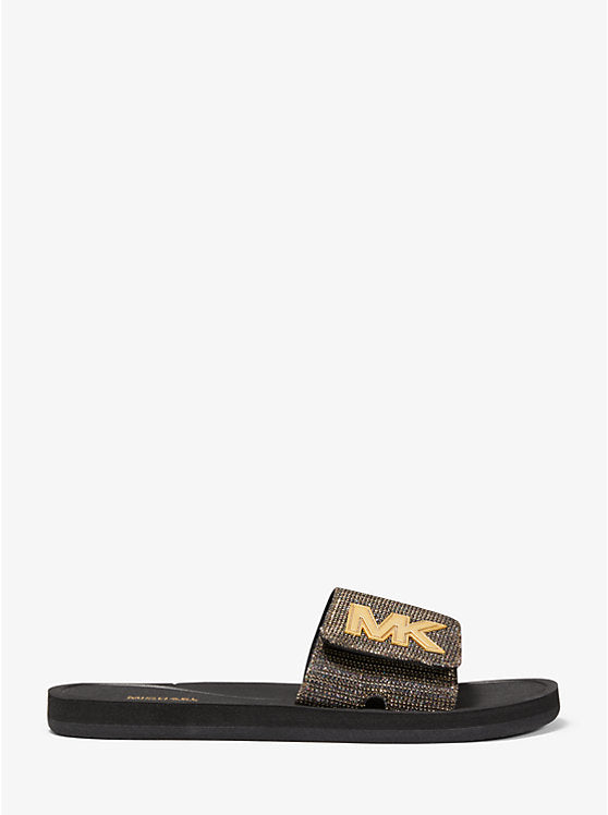 M.i.c.h.a.e.l K.o.r.s Logo Chain Mesh Slide