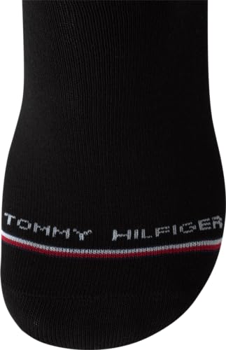 T.o.m.m.y H.i.l.f.i.g.e.r Cotton Cushion Quarter Cut Socks Pack of 3 Black With T.o.m.m.y H.i.l.f.i.g.e.r letting from front and with TH logo from the side