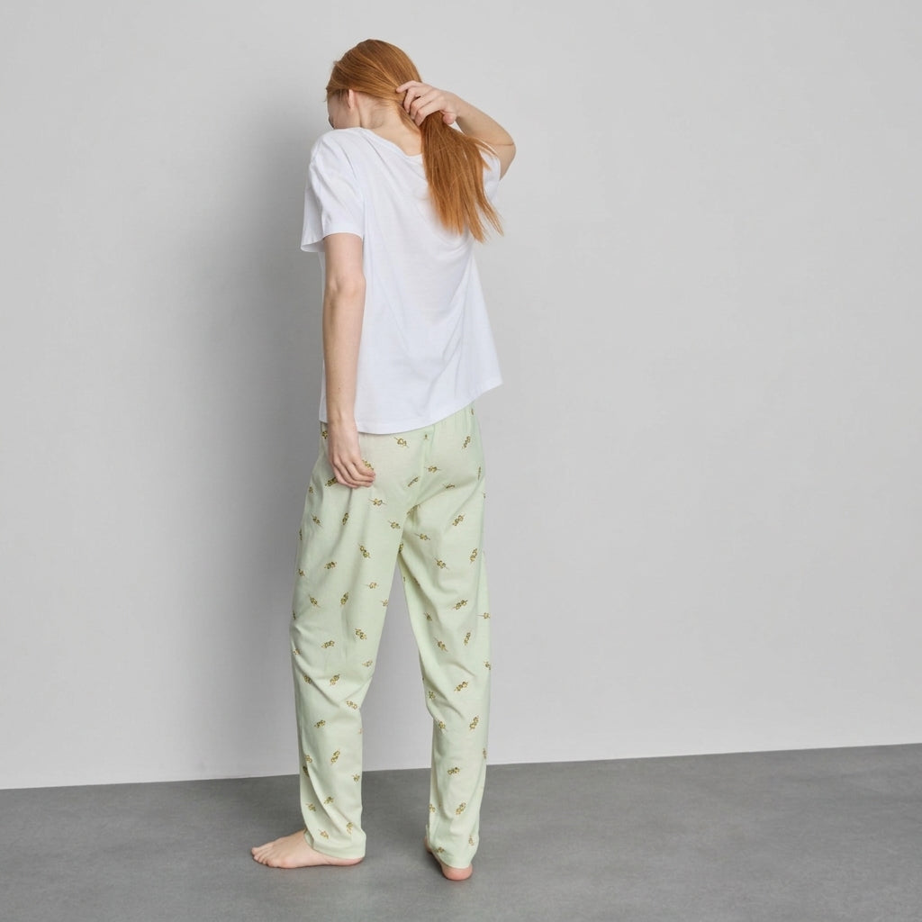 P.R.I.M.A.R.K Cotton Crew Neck Printed Pyjamas