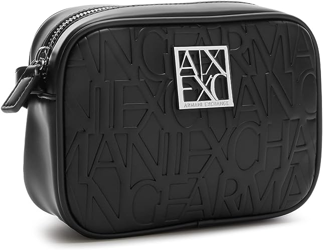 A.R.M.A.N.I. E.X.C.H.A.N.G.E. All over embossed logo camera bag