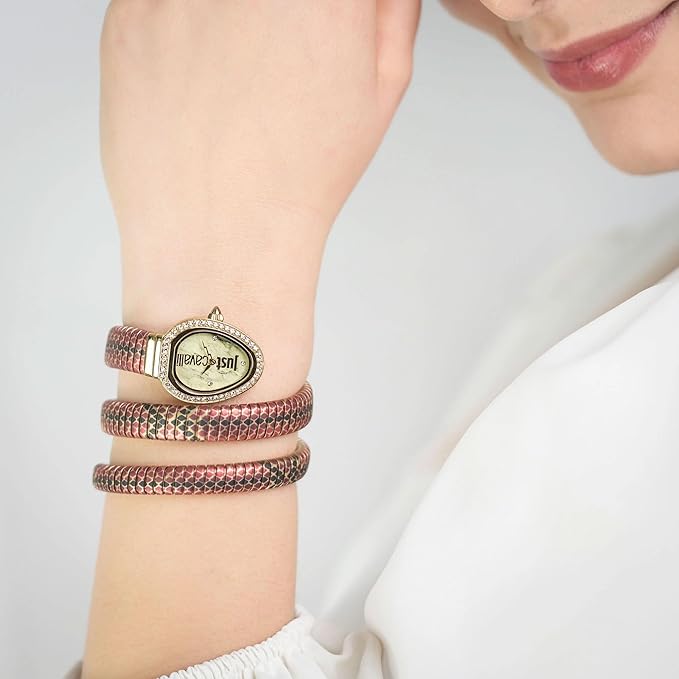 J.U.S.T C.A.V.A.L.L.I Wrap-Around Analogue Watch