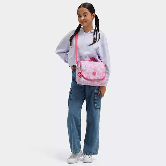 K.I.P.L.I.N.G Large Insluated KI1733 PINK Lunchbox with Trolley Sleeve