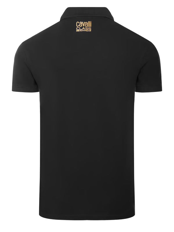 C.a.V-A.L.L.I C.L.A.S.S Black short sleeve polo with lettering "C.a.v.a.l.l.i C.l.a.s.s"