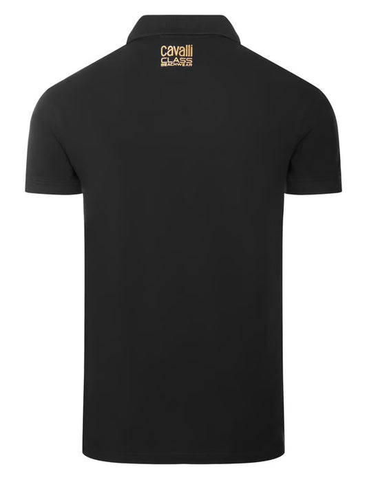 C.a.V-A.L.L.I C.L.A.S.S Black short sleeve polo with lettering "C.a.v.a.l.l.i C.l.a.s.s"