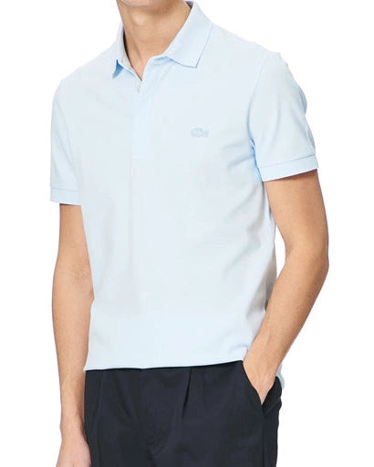 L.a.C.O-S.T.E. P.O.L.O. shirt Slim Fit Paris Stretch Pique Polo Shirt Light Blue