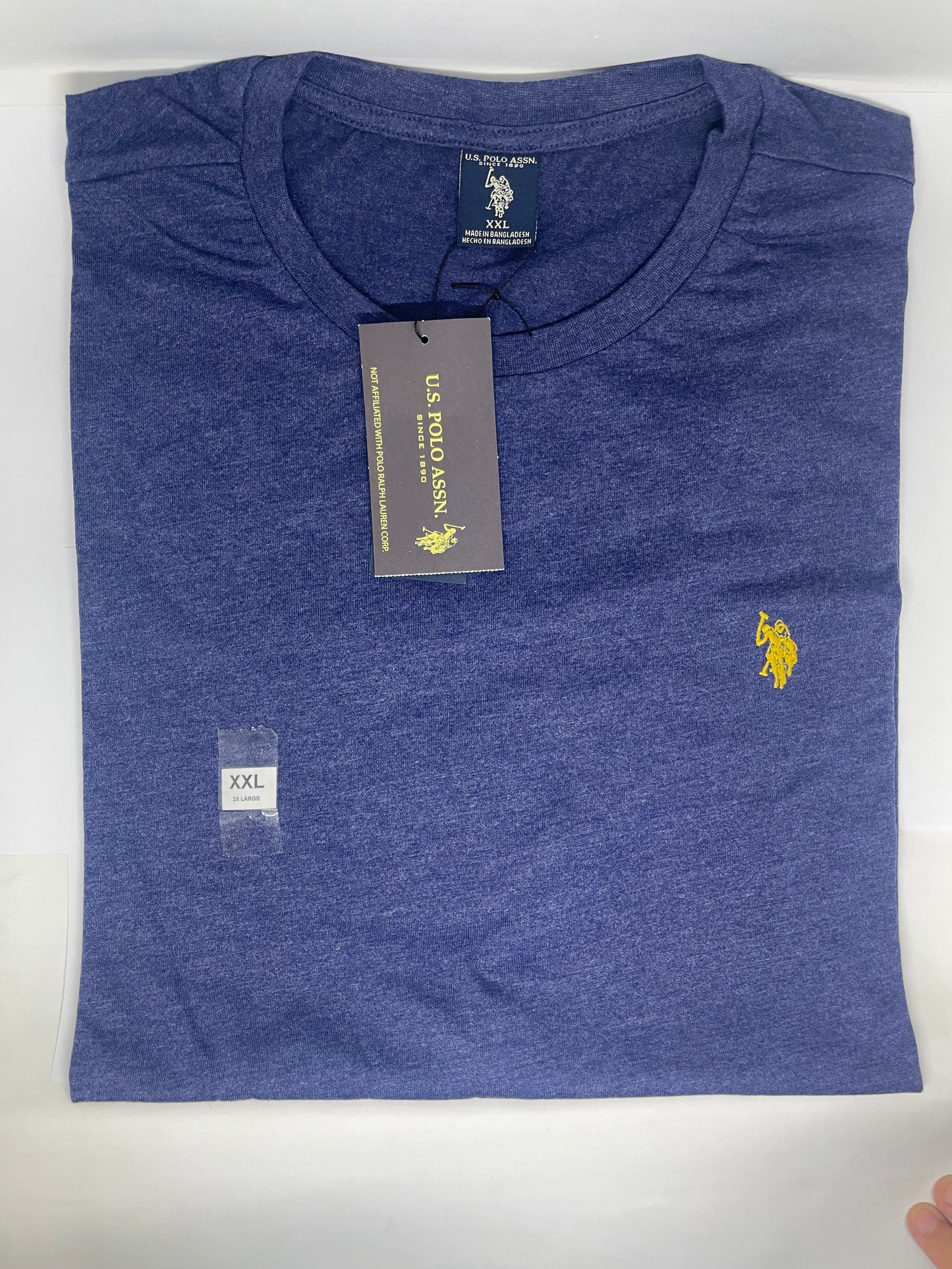 U.S. Polo Assn. Men's Round Neck Short sleeve T-Shirt Dark heather blue