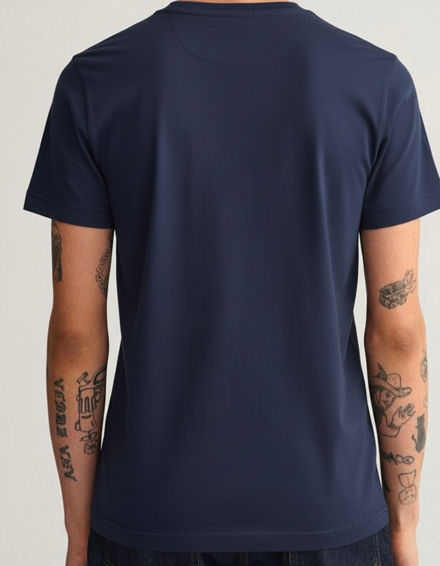G.a.N_T NAVY Original Slim Fit V-Neck T-Shirt