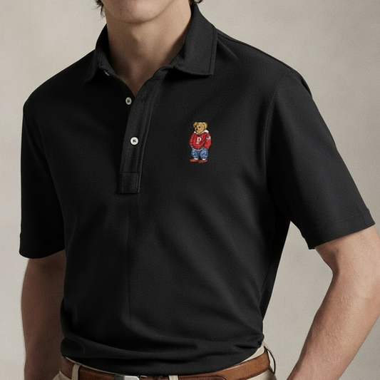 P.O.L.O R.A.L.P.H L.A.U.R.E.N Custom Fit Polo Bear Mesh Polo Shirt