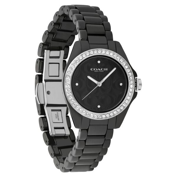C.O.A.C.H Perry Quartz Black Dial Metal Watch