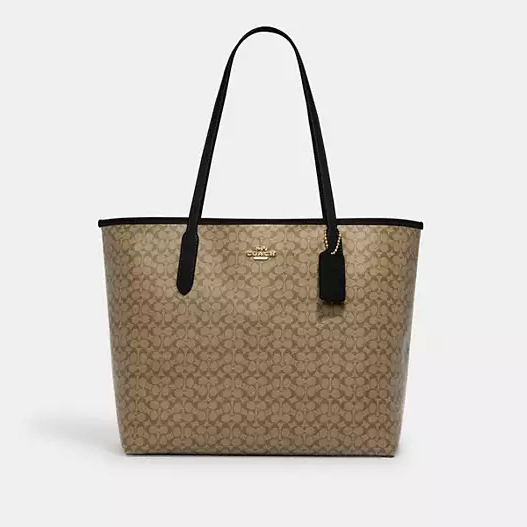 C.O.A.C.H City Tote Bag In Micro Signature Canvas