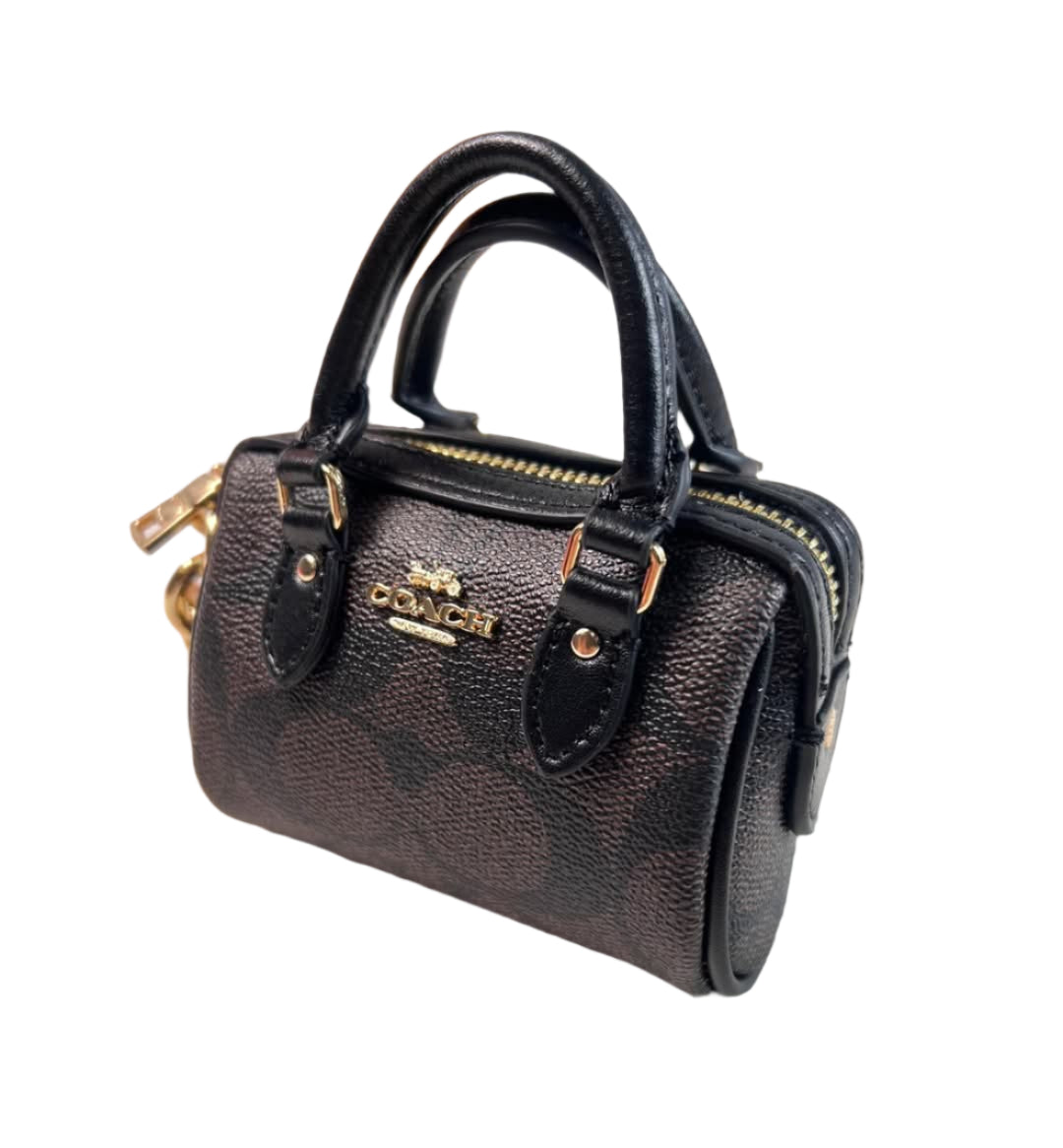 C.O.A.C.H Mini Rowan Bag Charm In Signature Canvas