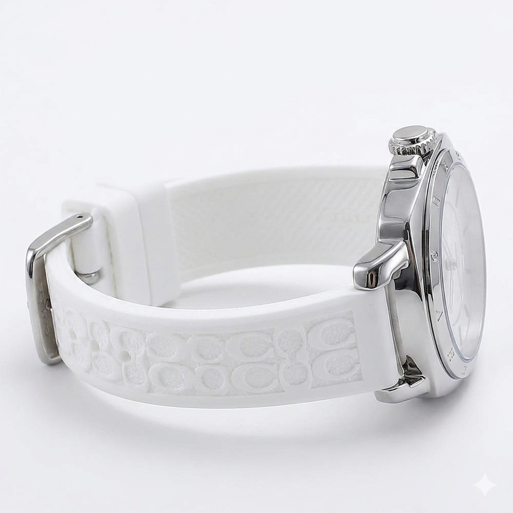 C.O.A.C.H Boyfriend Watch SILVER - WHITE