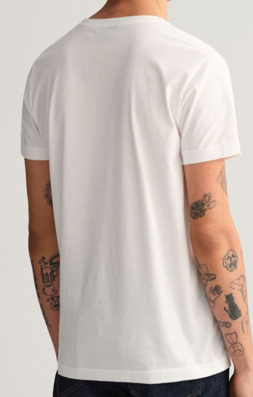 G.a.N_T White Original Slim Fit V-Neck T-Shirt