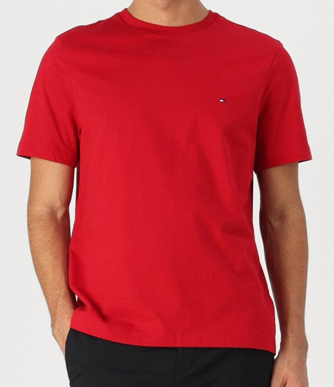 T.o.M.M-Y H.I.L.F.I.G-E.R Men's Crewneck Flag T-Shirt Red