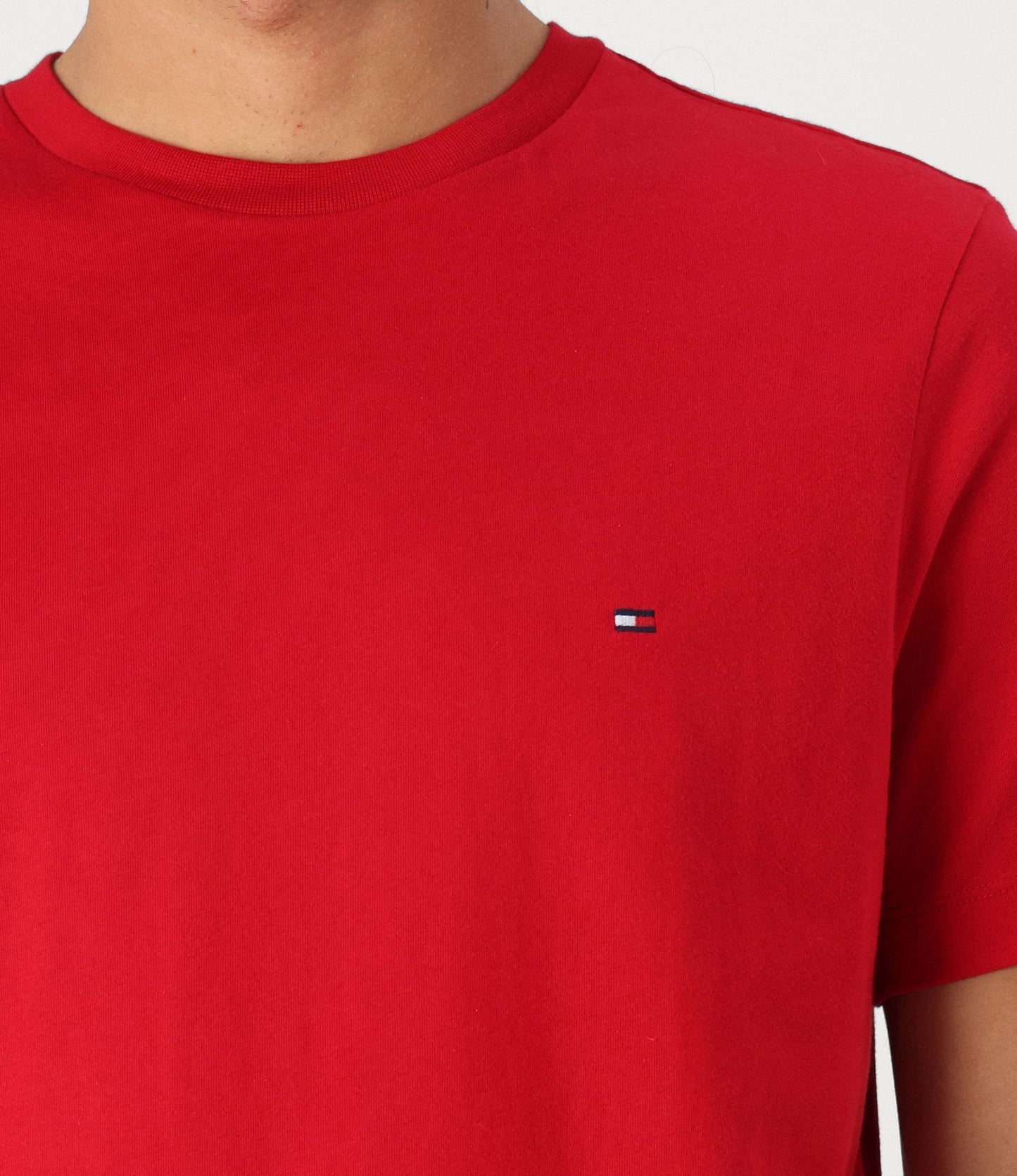 T.o.M.M-Y H.I.L.F.I.G-E.R Men's Crewneck Flag T-Shirt Red
