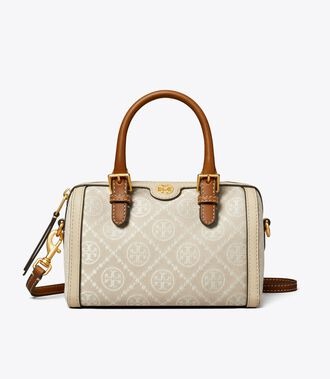 T.O.R.Y. B.U.R.C.H. MINI T MONOGRAM BARREL BAG