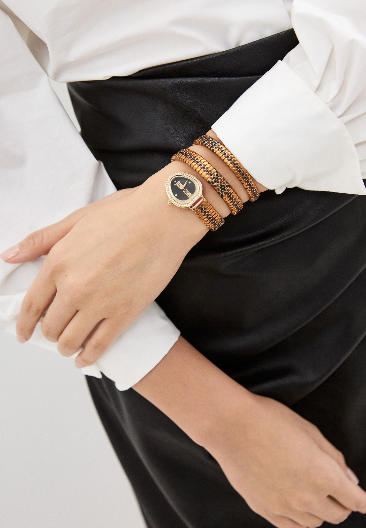 J.U.S.T C.A.V.A.L.L.I Wrap-Around Analogue Watch