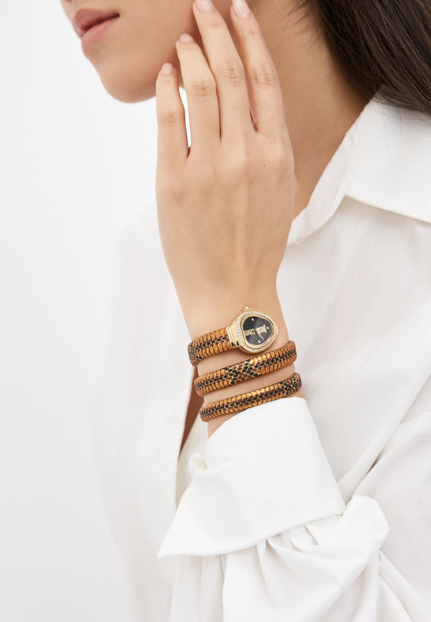 J.U.S.T C.A.V.A.L.L.I Wrap-Around Analogue Watch