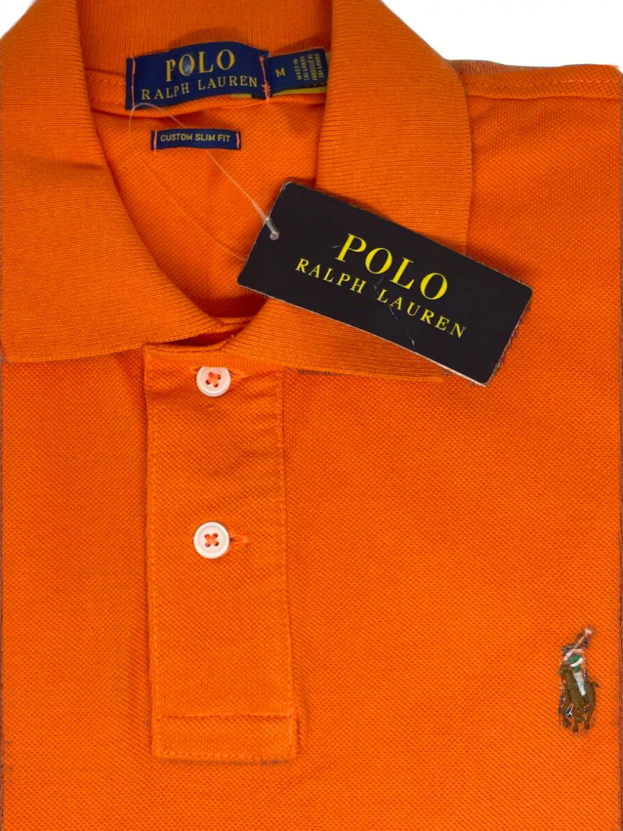 P.o-L.O. R.A-L.P.H. L.A.U-R.E.N. Cotton Polo Shirt Orange (Custom Slim Fit)