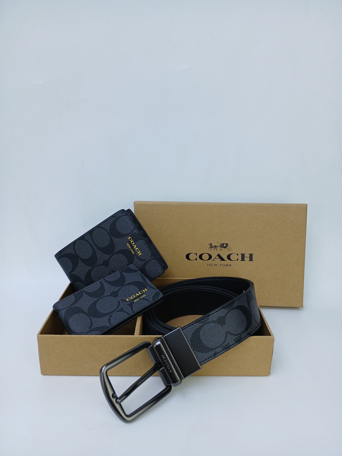 C.O.A.C.H Set Of Wallet , Card Holder & Belt