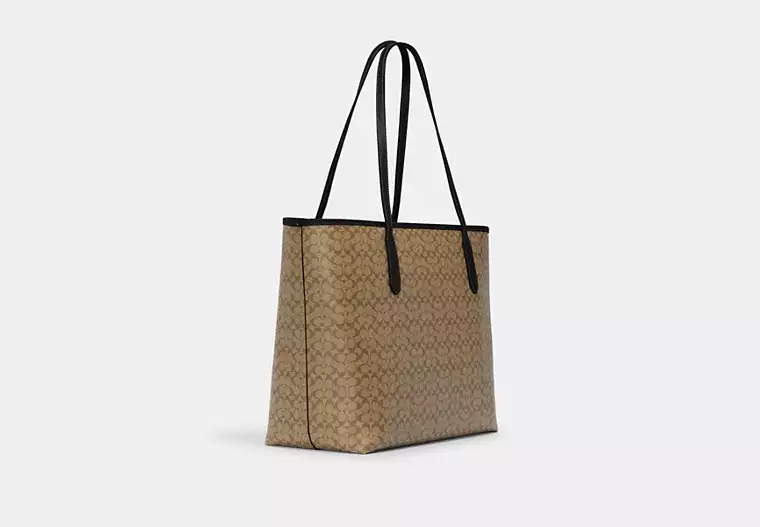 C.O.A.C.H City Tote Bag In Micro Signature Canvas