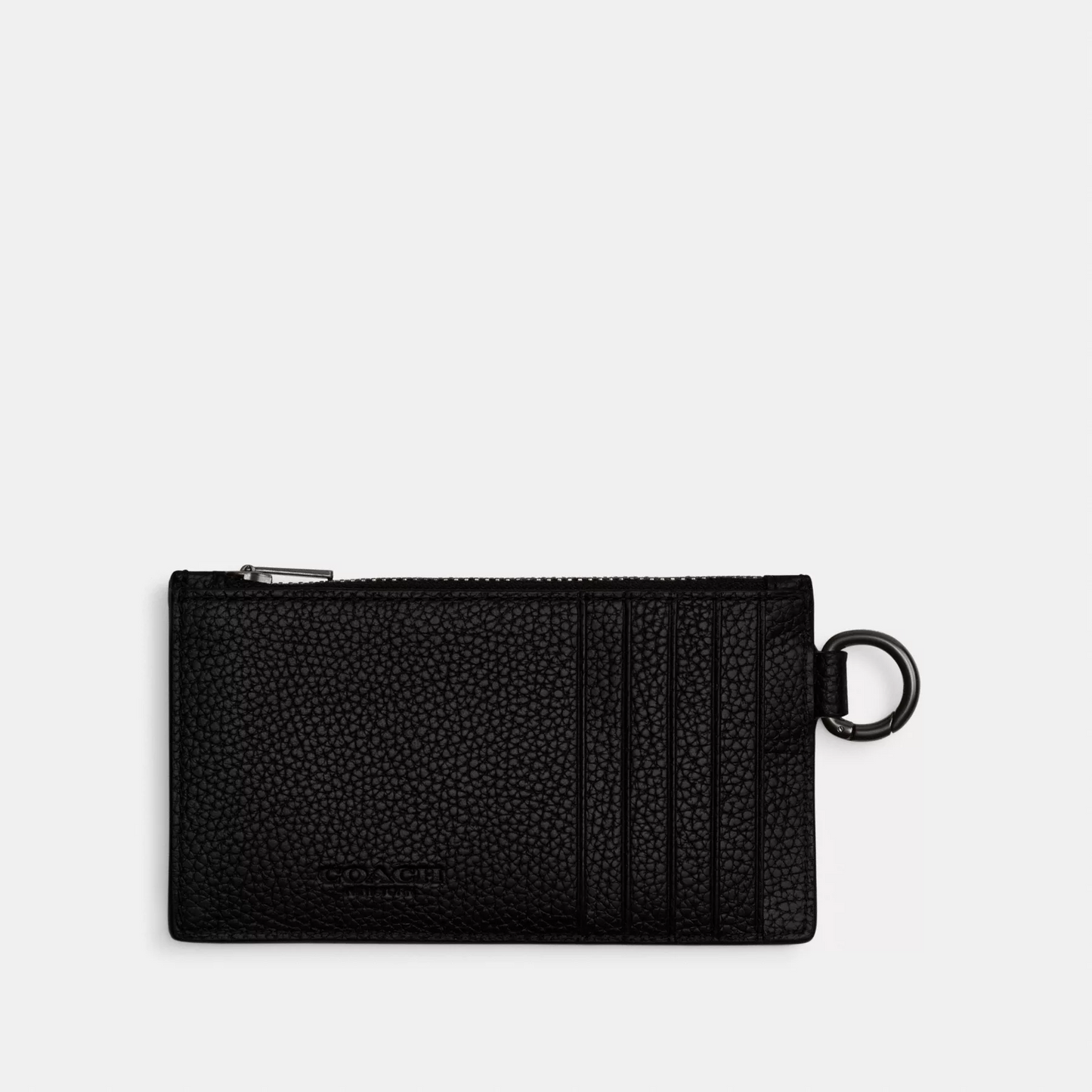 C.O.A.C.H ZIP CARD CASE WITH HORSE AND CARRIAGE PRINT