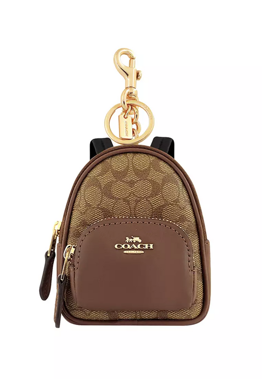 C.O.A.C.H Mini Court Backpack Bag Charm In Signature Canvas KEY CHAIN