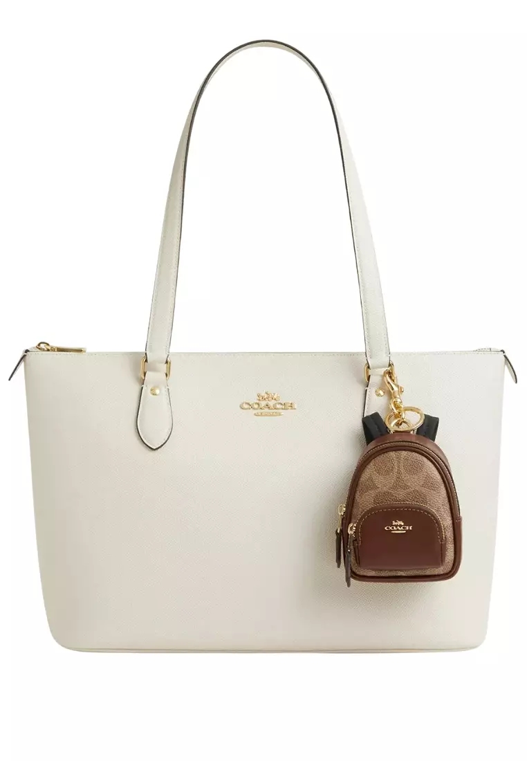 C.O.A.C.H Mini Court Backpack Bag Charm In Signature Canvas KEY CHAIN
