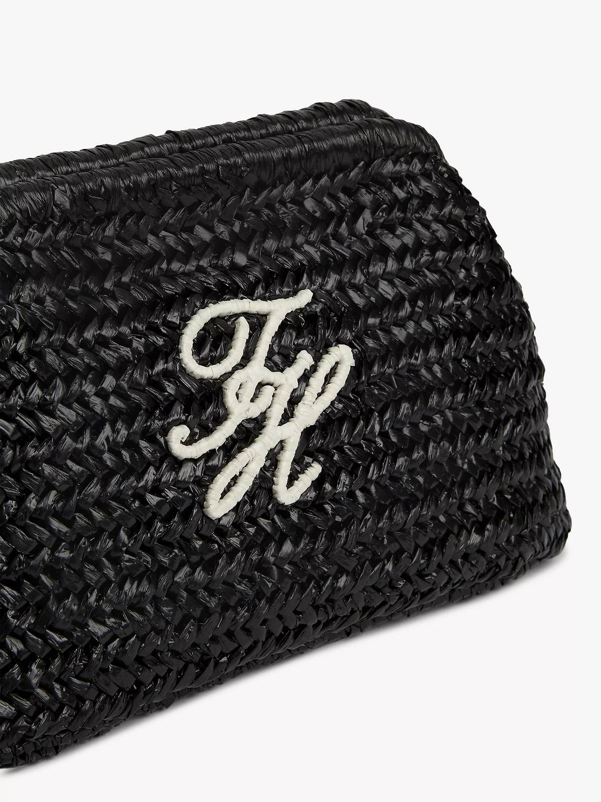 T.O.M.M.Y H.I.L.F.I.G.E.R Script Monogram Raffia Clutch