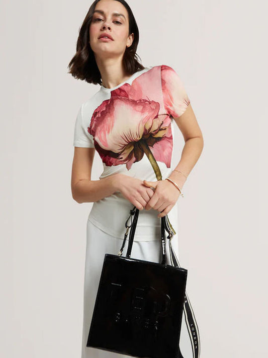 T.E.D B.A.K.E.R Women's Shoulder Bag in Black Patent
