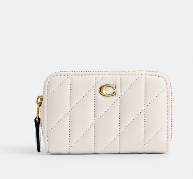 C.O.A.C.H Small Zip Around Card Case With Pillow Quilting