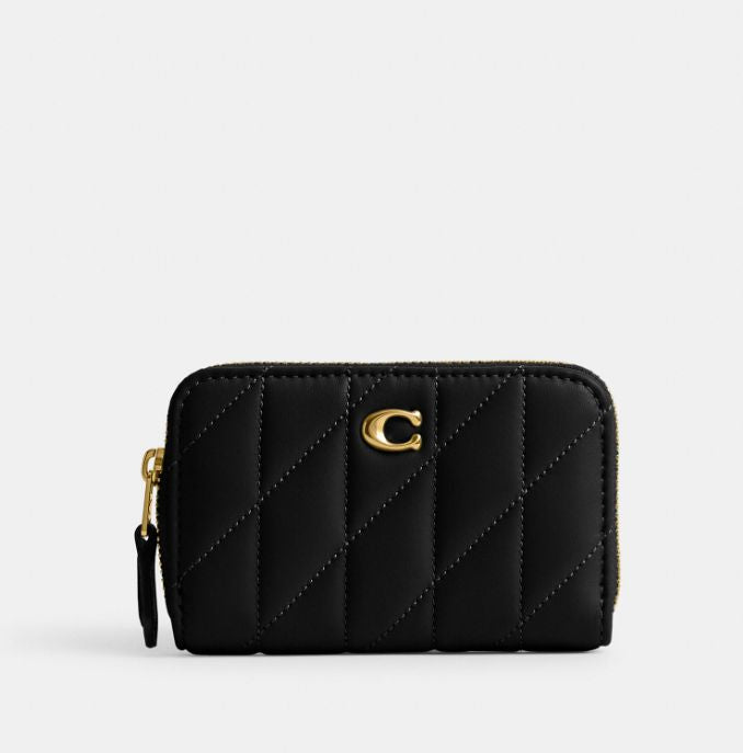C.O.A.C.H Small Zip Around Card Case With Pillow Quilting