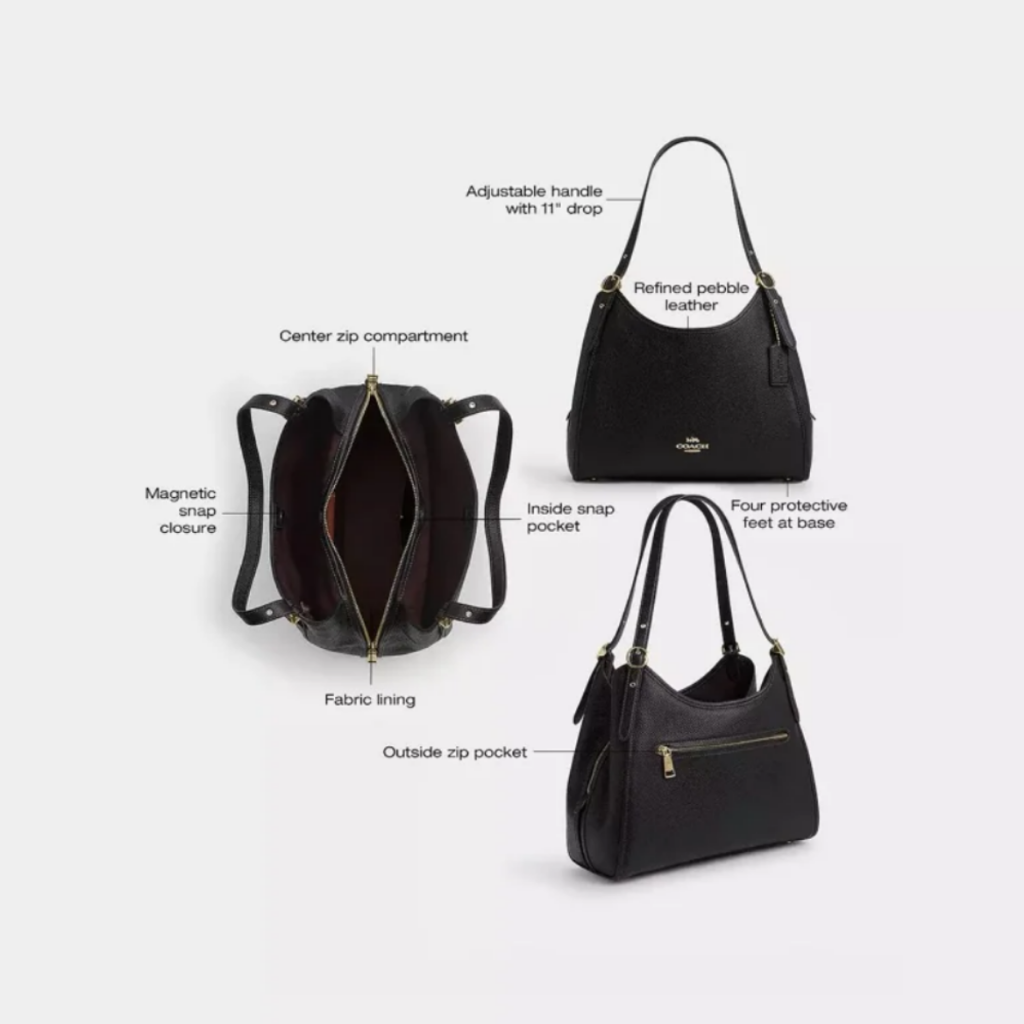 C.O.A.C.H LOLA COACH Erin Shoulder Bag in Black