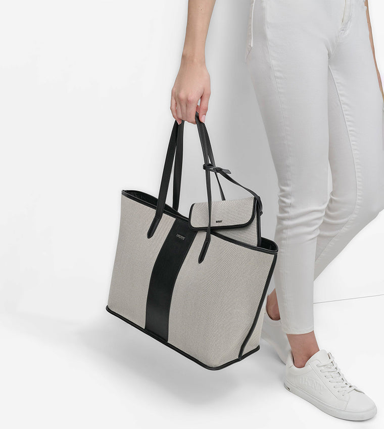 D.K.N.Y HALLIE Textured Tote Bag with Pouch
