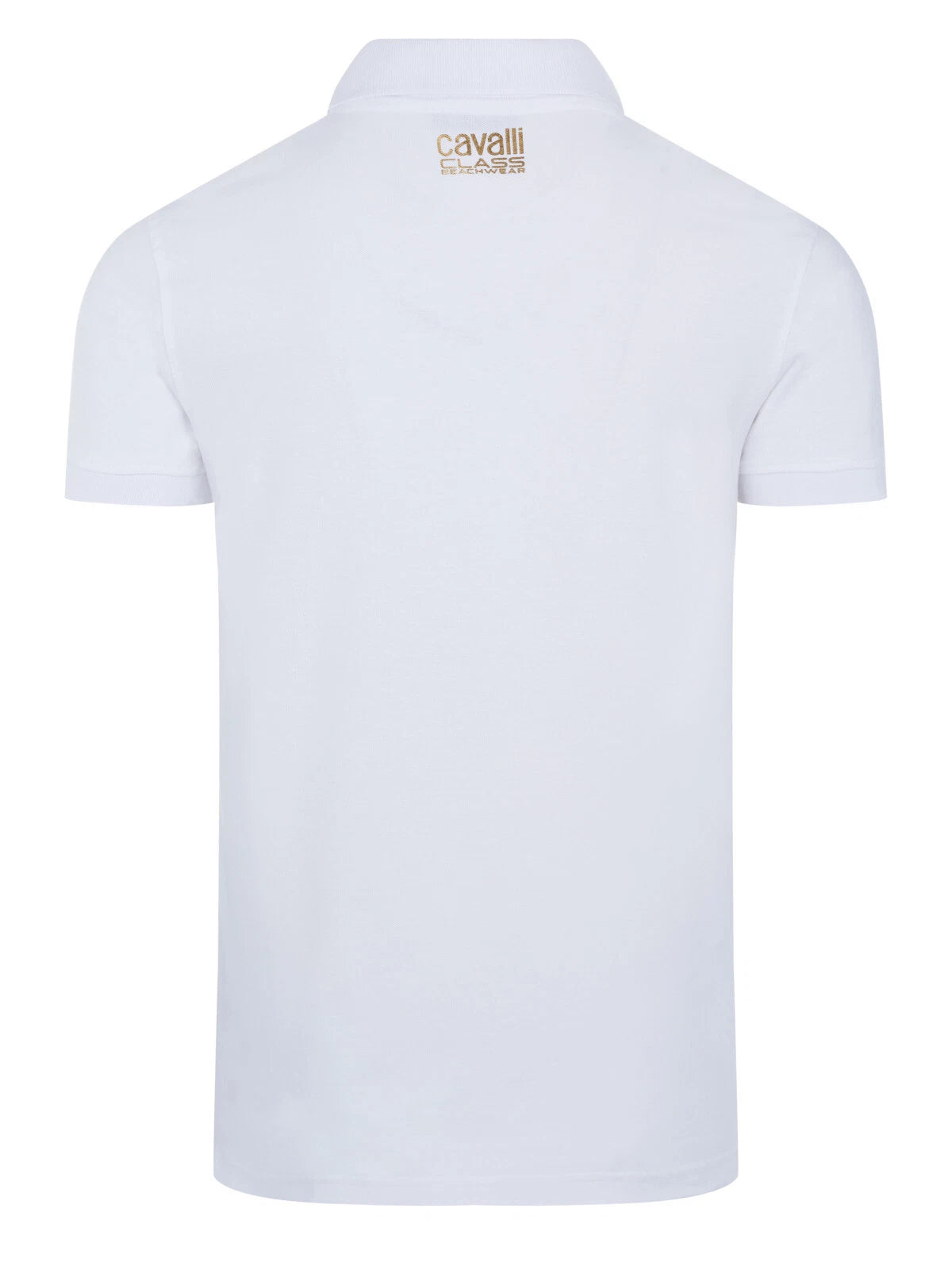 C.a.V-A.L.L.I C.L.A.S.S White short sleeve polo with lettering "C.a.v.a.l.l.i C.l.a.s.s"