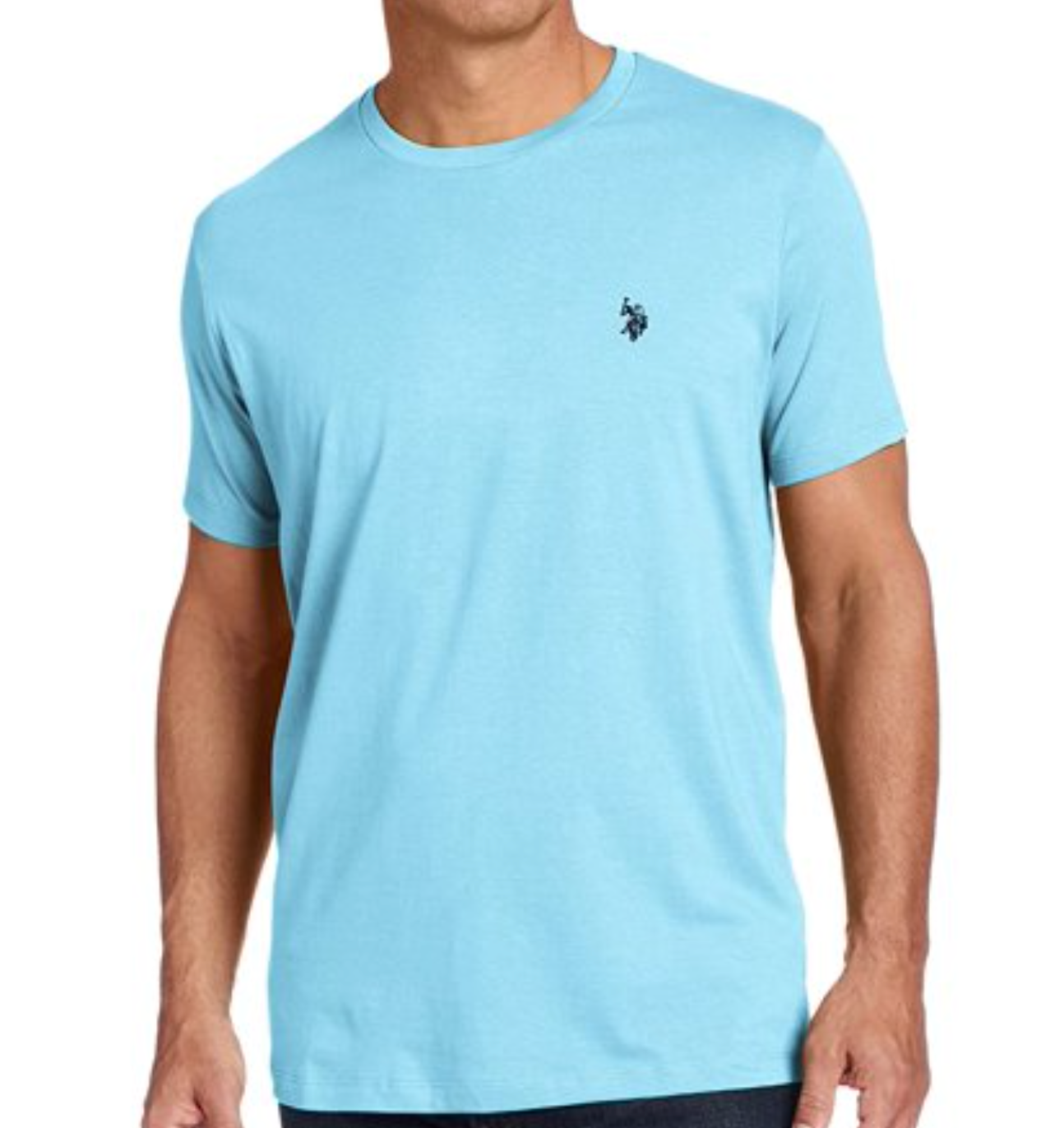 U.s. P.o-L.O A.S.S.N. Men's Round Neck Short sleeve T-Shirt Light Blue