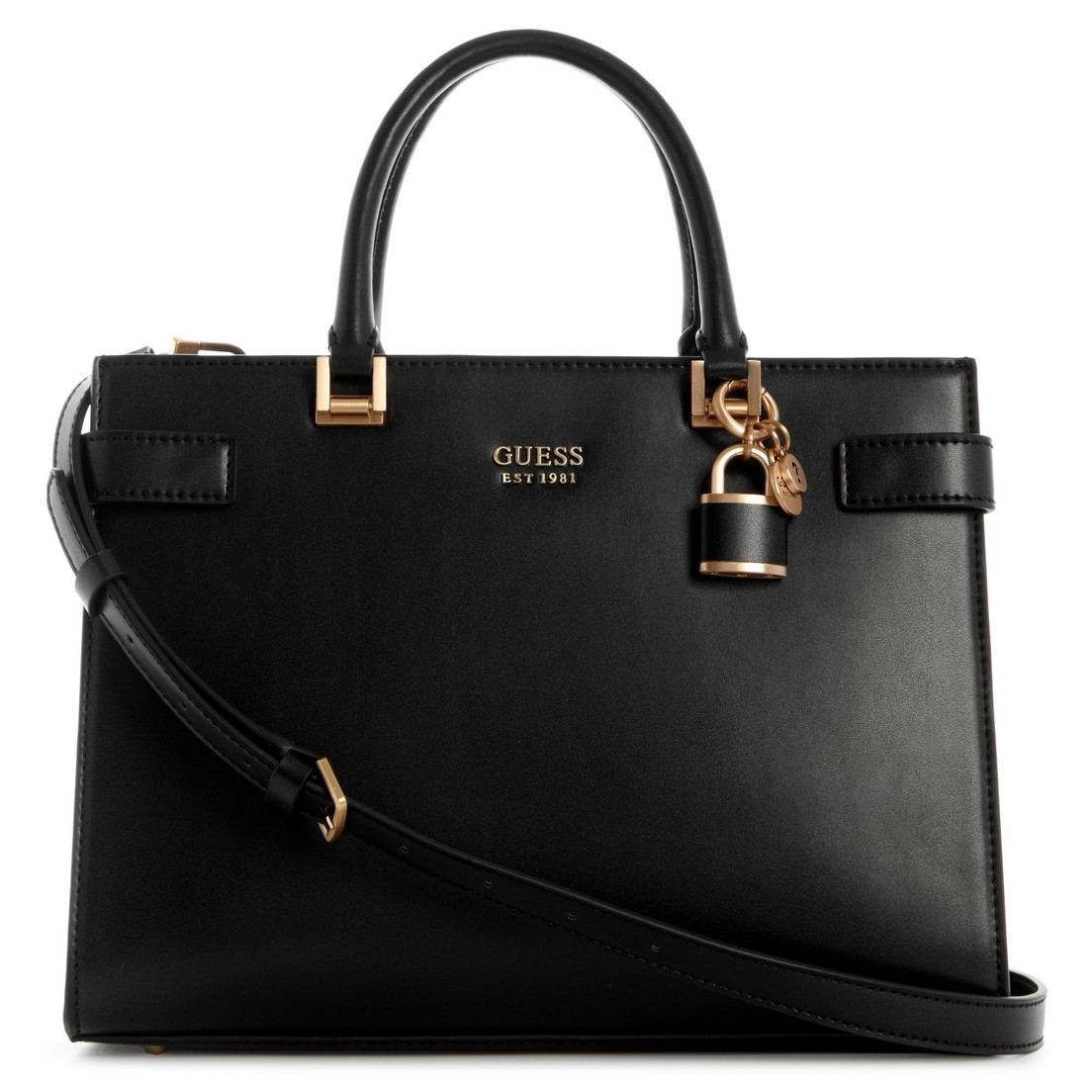 GUESS Atene Society Scholarship Satchel Handbag with Strap for Shoulder/Crossbody Wear