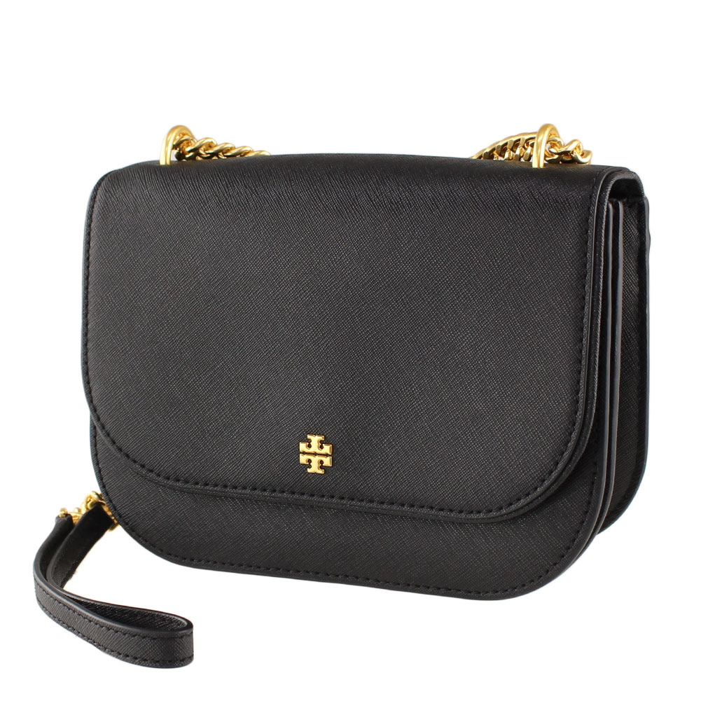 TORY BURCH 2 WAY Chain Plain Leather Elegant Bag with Strap for Shoulder/Crossbody Wear