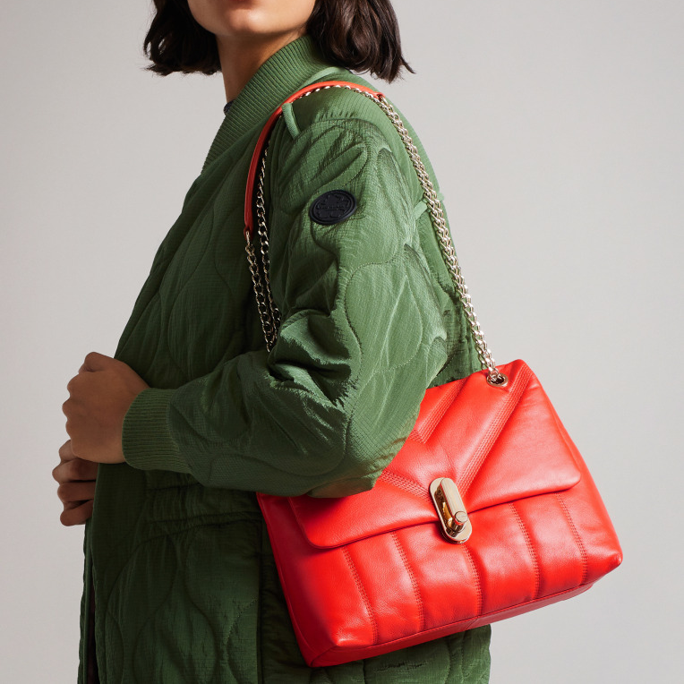 T.E.D B.A.K.E.R Leather Puffer Quilt Detail Crossbody Women's Bag