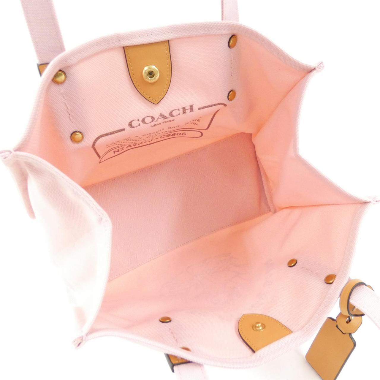 COACH Fabric Tote Handbag In Cheerful Pink