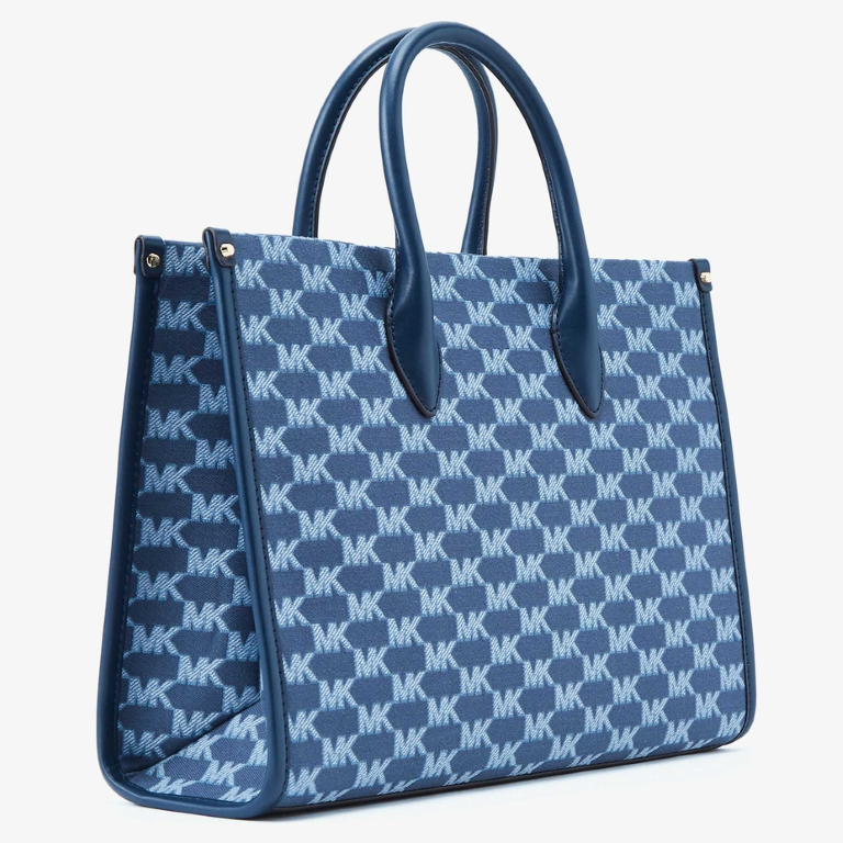 MICHAEL KORS Mirella Canvas Medium Monogram Tote Bag with Crossbody Strap