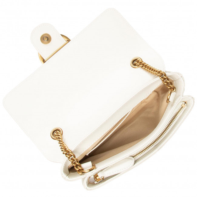 PINKO Love Mini Soft Simply 5 Crossbody Bag In White
